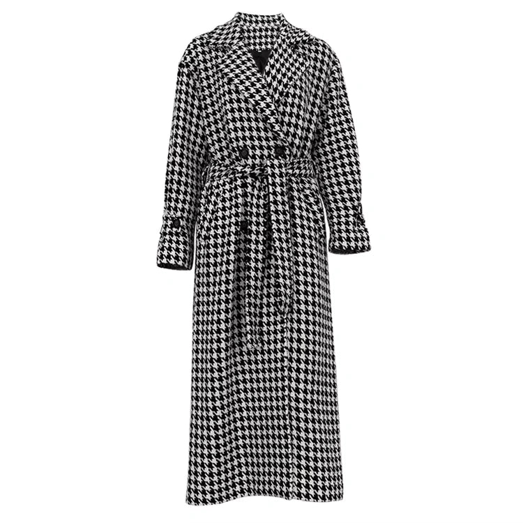Checked Wool Coat