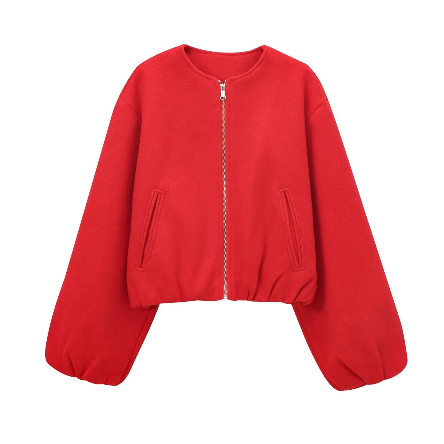 Léa – Elegant bomber in soft gray fabric