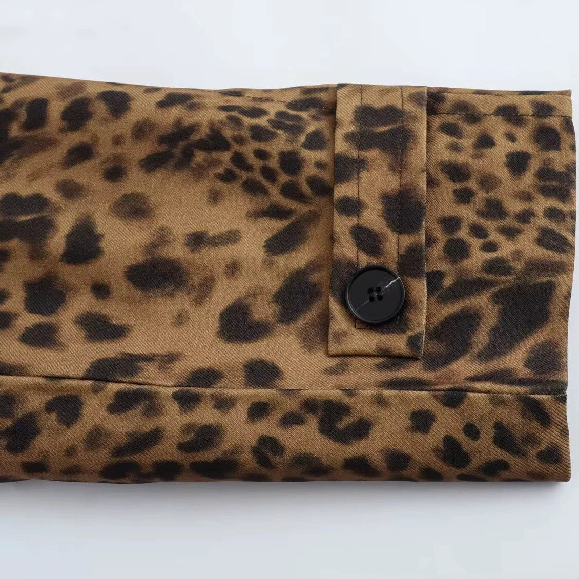 Mid-Length Women's Leopard Print Coat