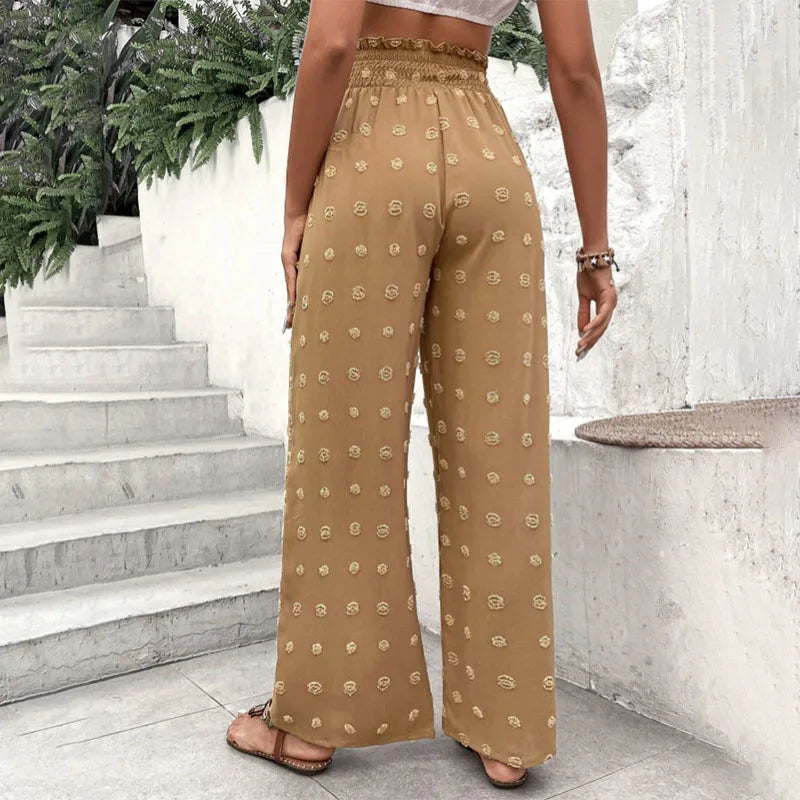 Women's Palazzo Pants - High Waist Ankle Length