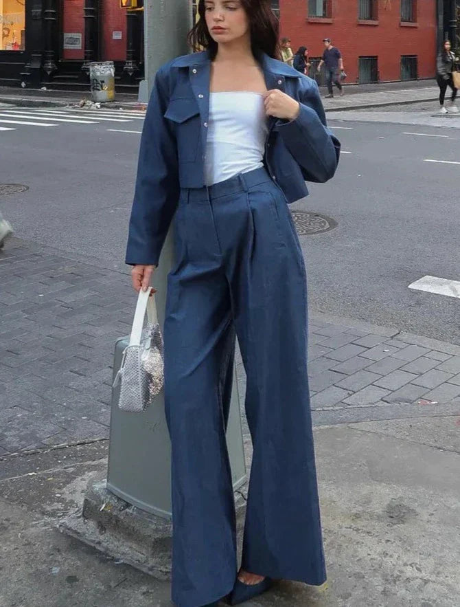 Women's denim streetwear set