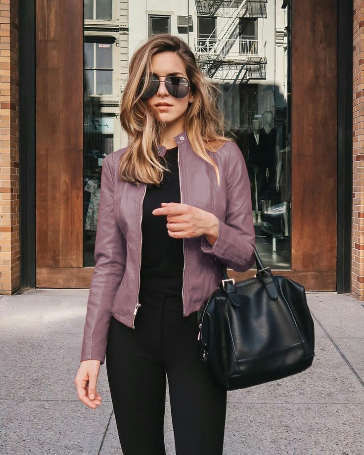 Emma – Elegant and modern slim faux leather jacket