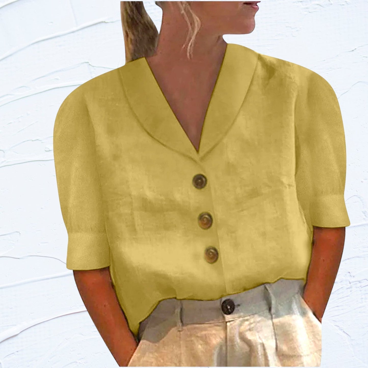 Women's Blouse - Loose Short Sleeves