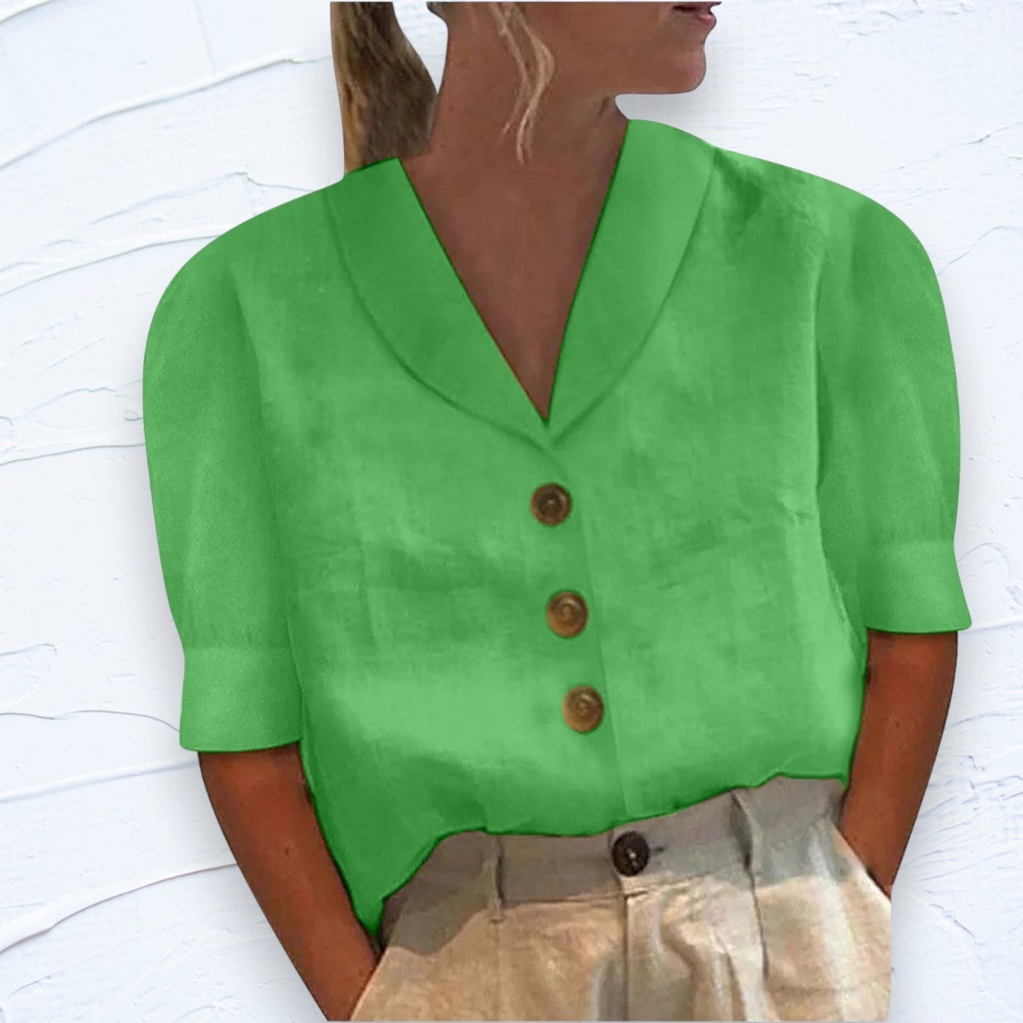 Women's Blouse - Loose Short Sleeves