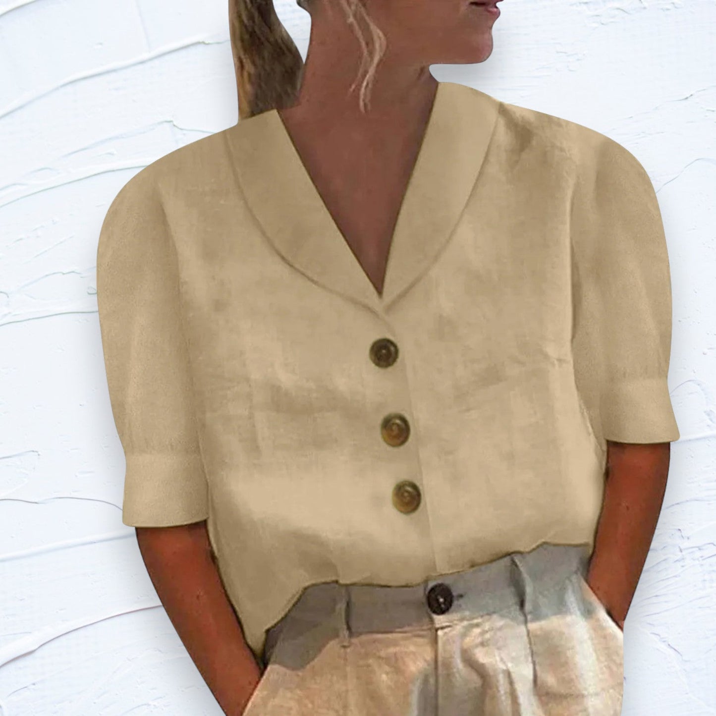 Women's Blouse - Loose Short Sleeves