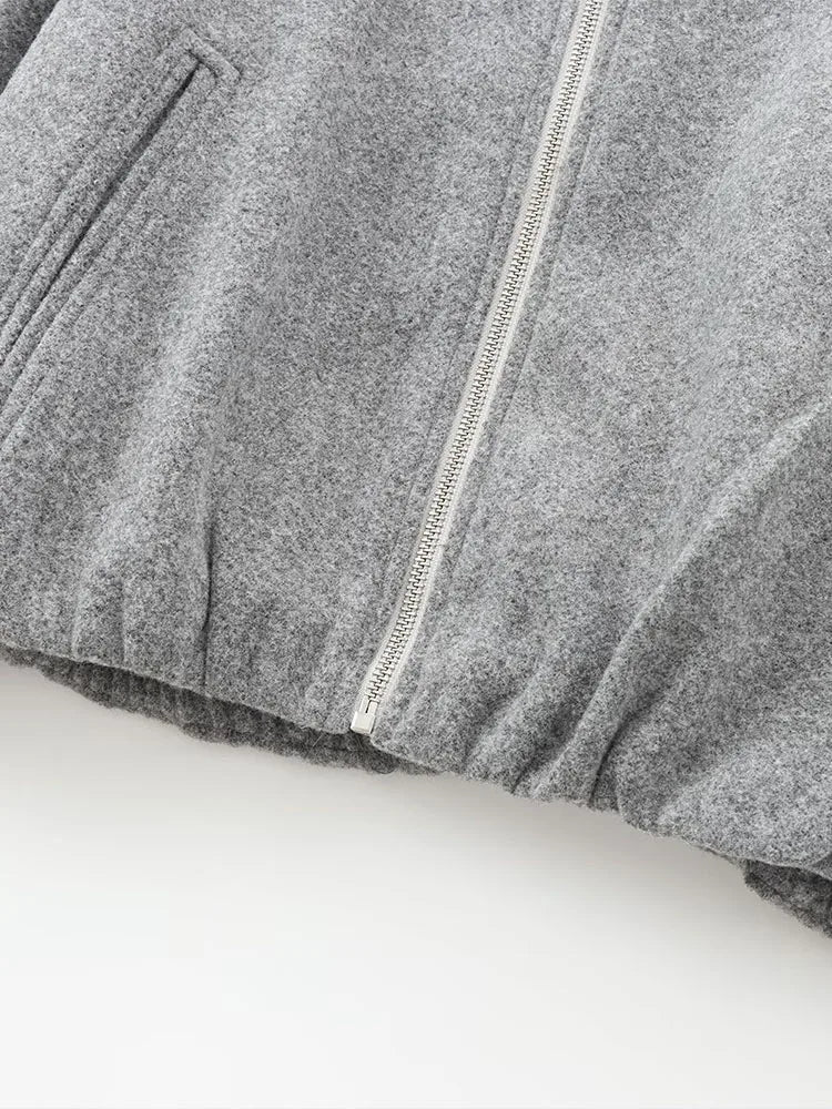 Léa – Elegant bomber in soft gray fabric