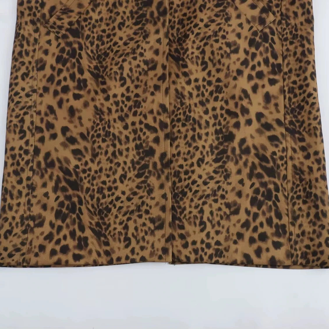 Mid-Length Women's Leopard Print Coat