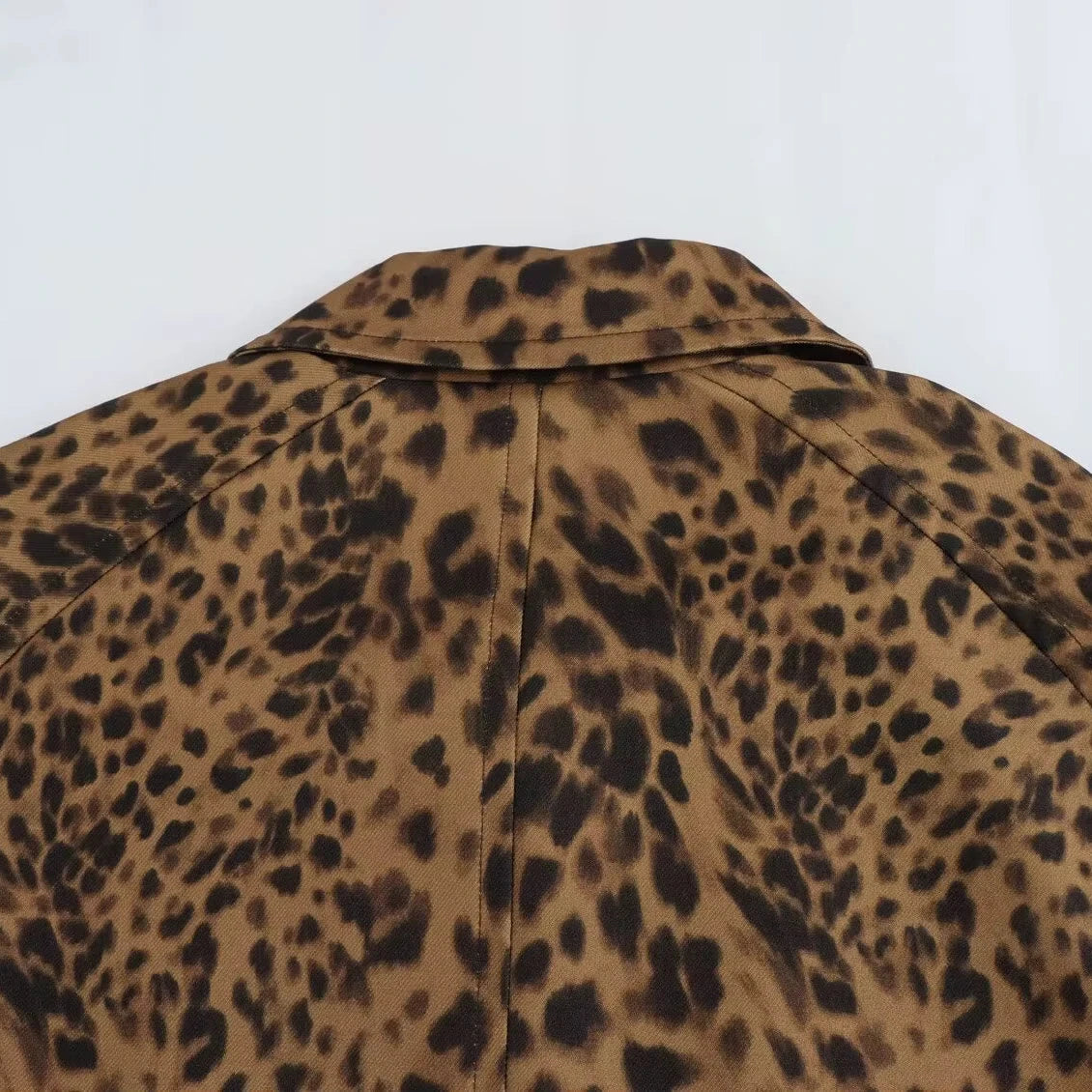 Mid-Length Women's Leopard Print Coat