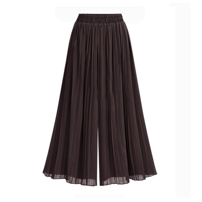 Women's Palazzo Pants - Fluid Pleated