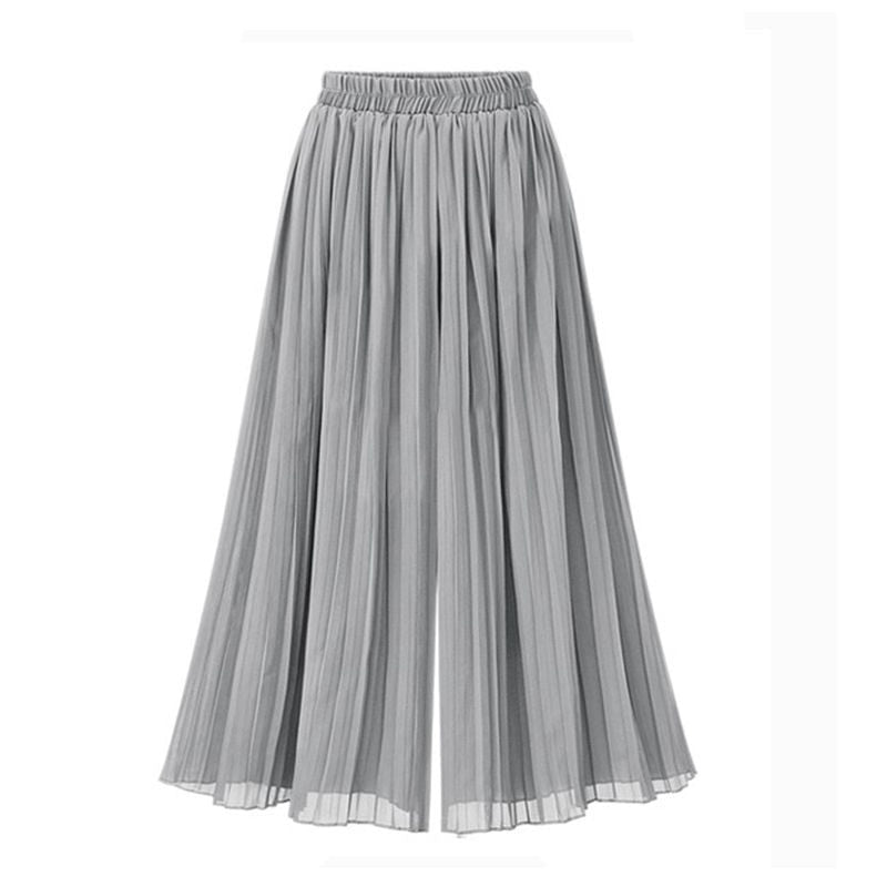 Women's Palazzo Pants - Fluid Pleated