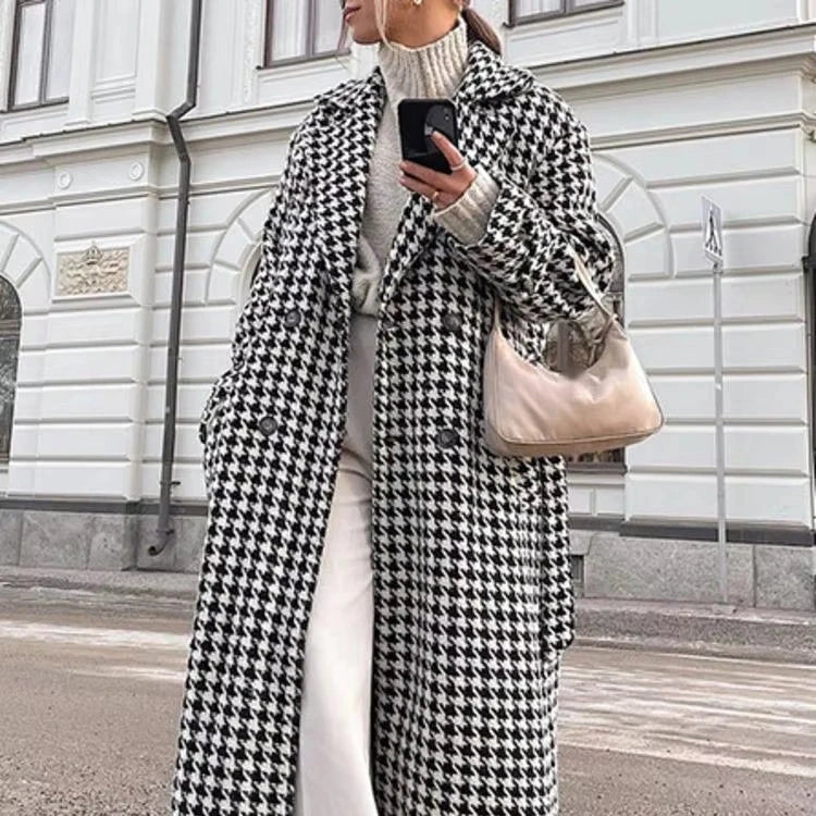 Checked Wool Coat