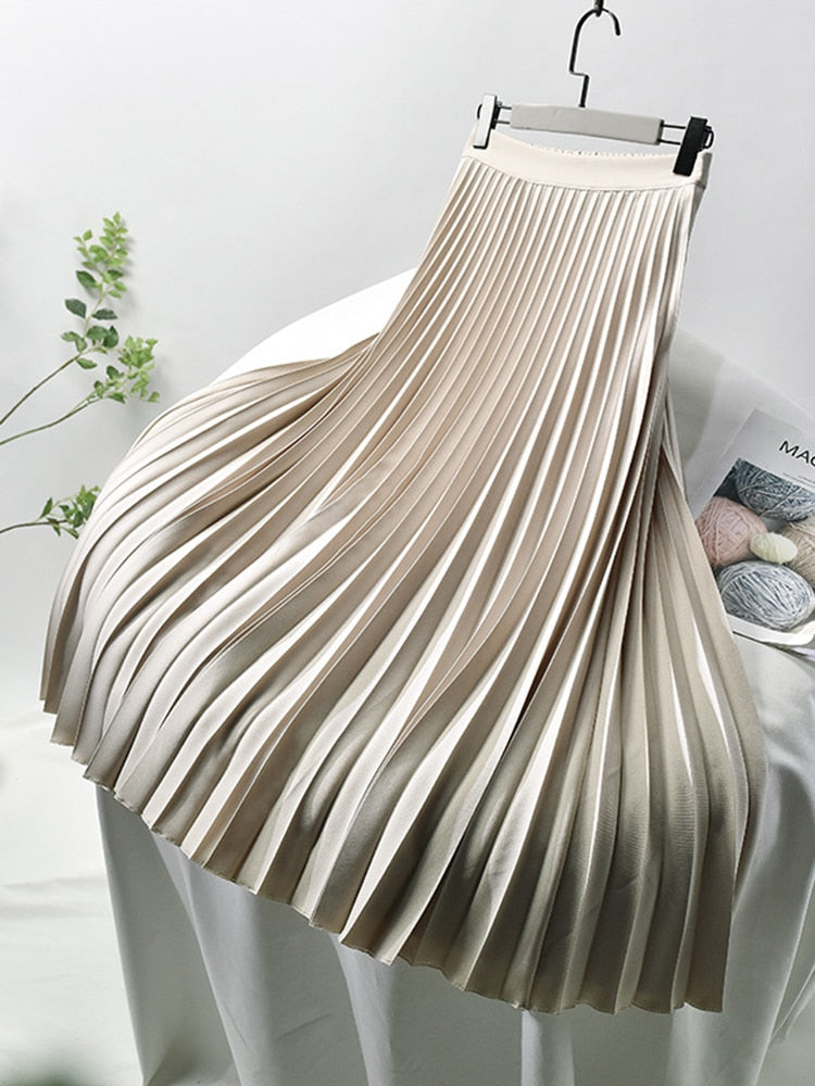 Emma Elegant Pleated High-Waisted Skirt