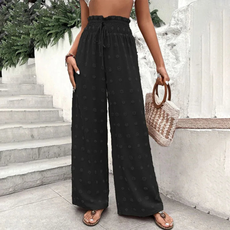 Women's Palazzo Pants - High Waist Ankle Length
