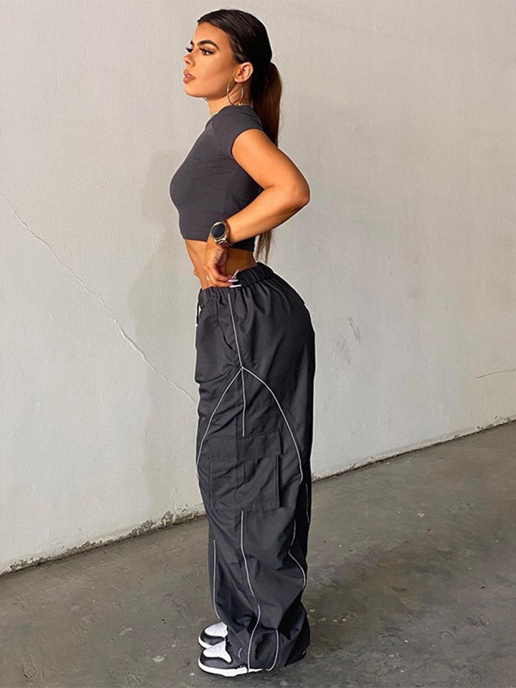 Women's Cargo Pants - Elastic Waistband