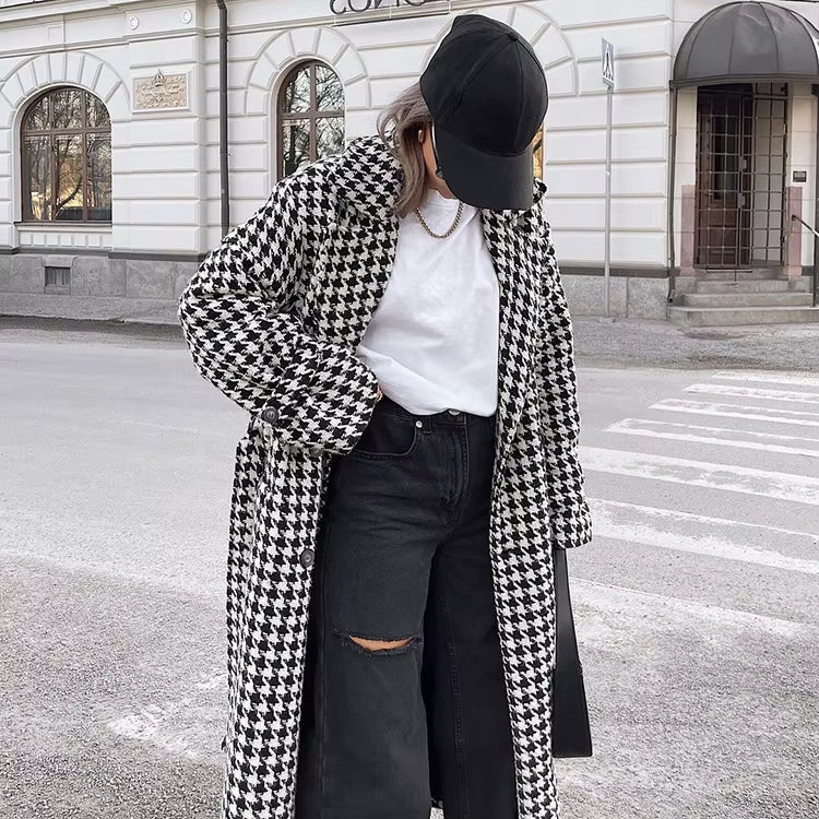 Checked Wool Coat