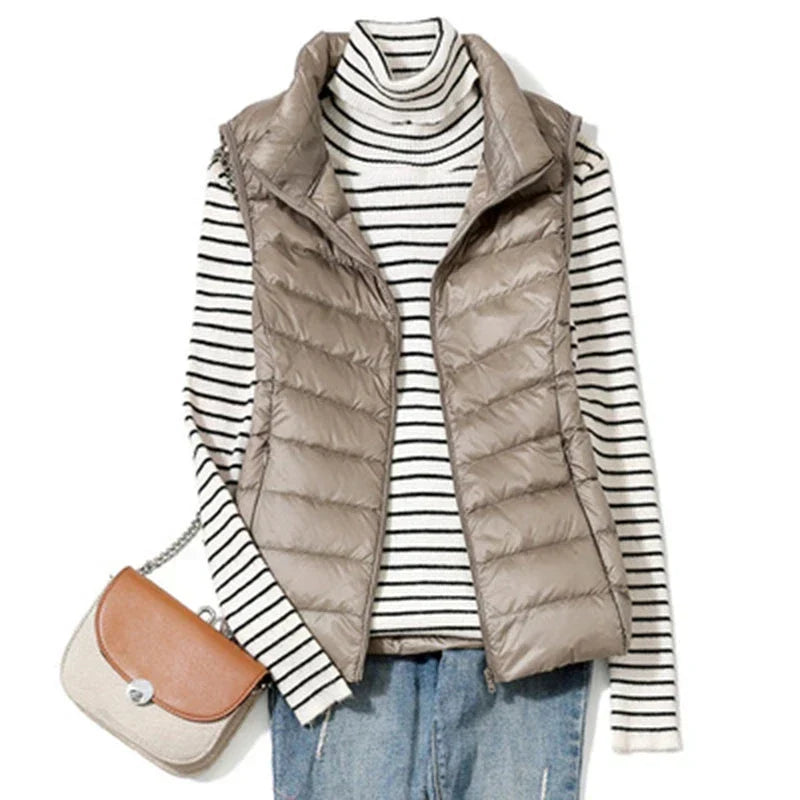 Clara – Lightweight colorful sleeveless down jacket for mid-season