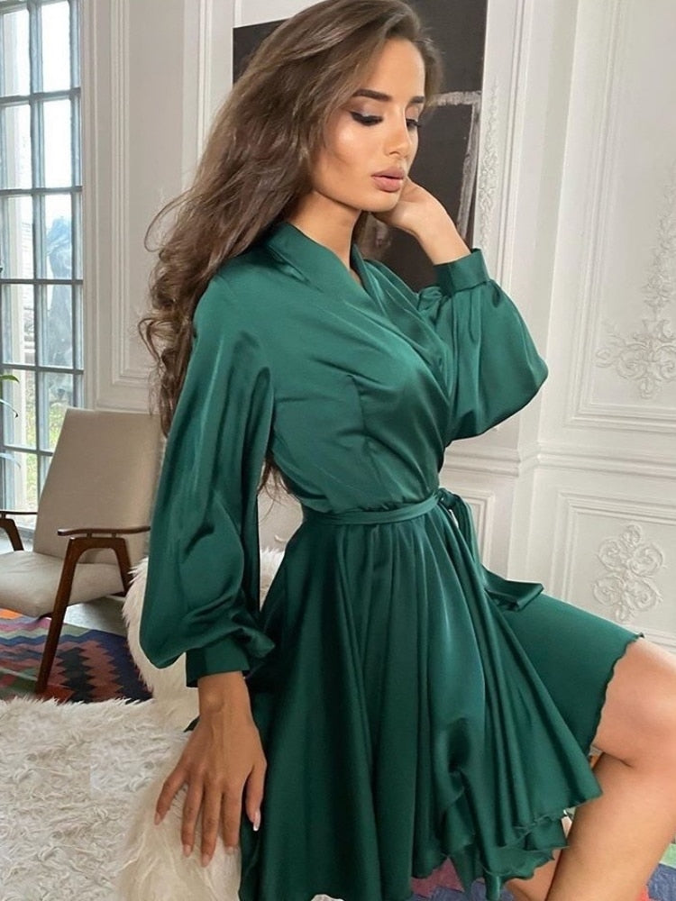 Satin midi dress