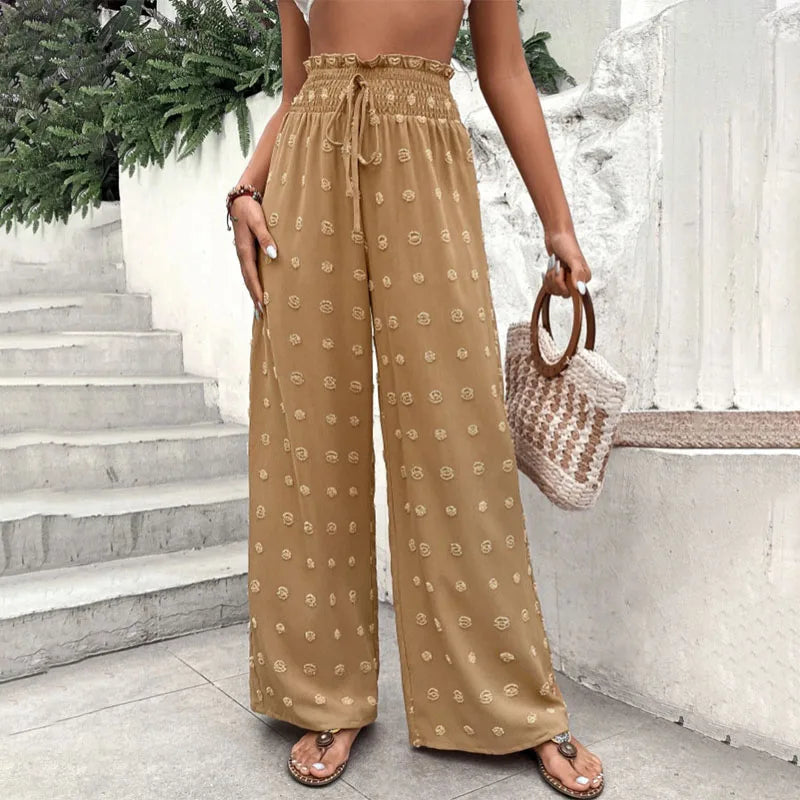 Women's Palazzo Pants - High Waist Ankle Length