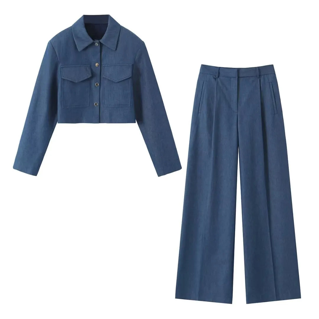 Women's denim streetwear set