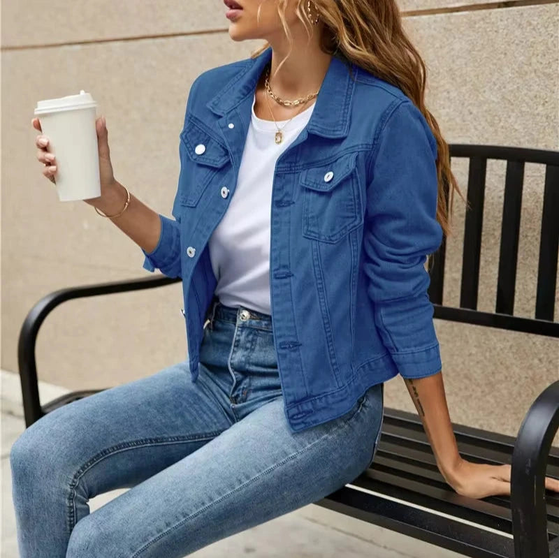 Women's Buttoned Denim Jacket