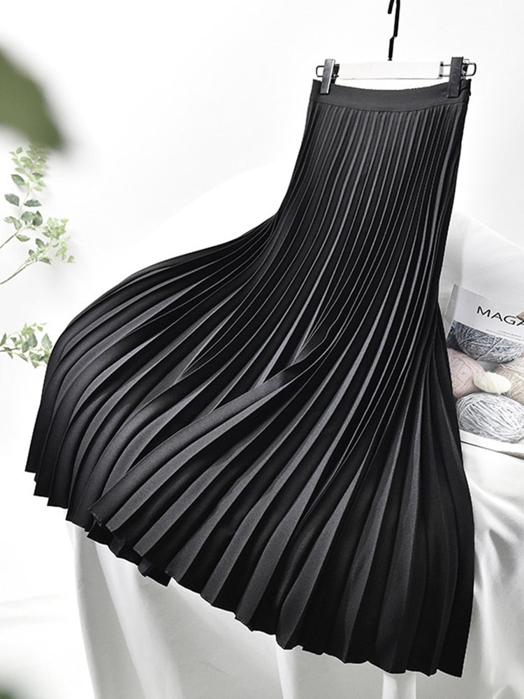 Emma Elegant Pleated High-Waisted Skirt