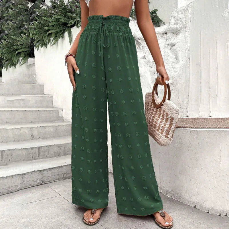 Women's Palazzo Pants - High Waist Ankle Length