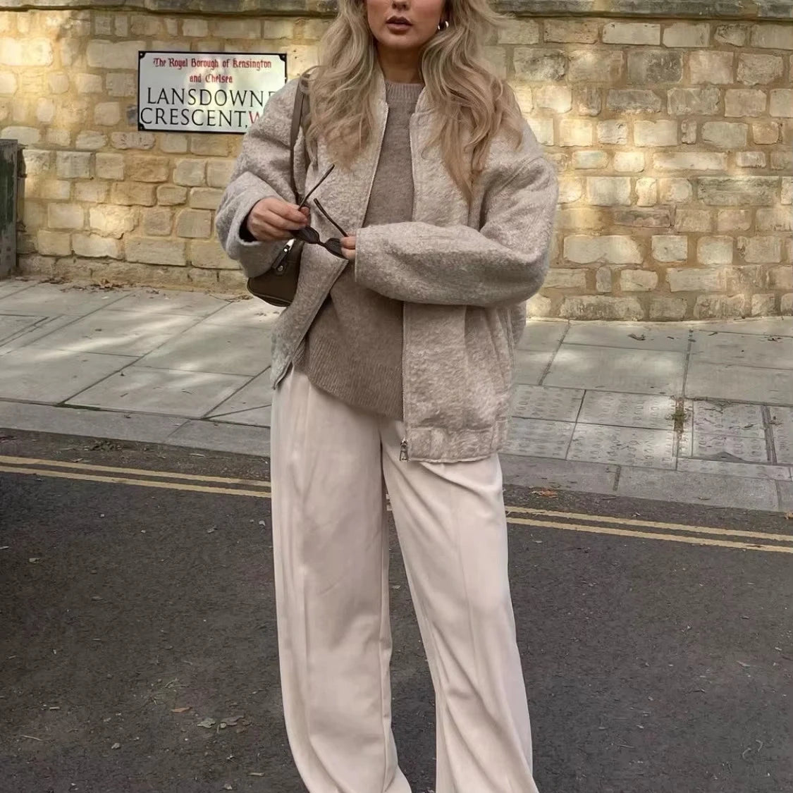 Oversized Zip Bomber Jacket