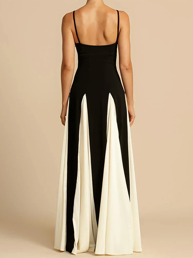 Evening Dress for Women - Long Flared Heart Neckline