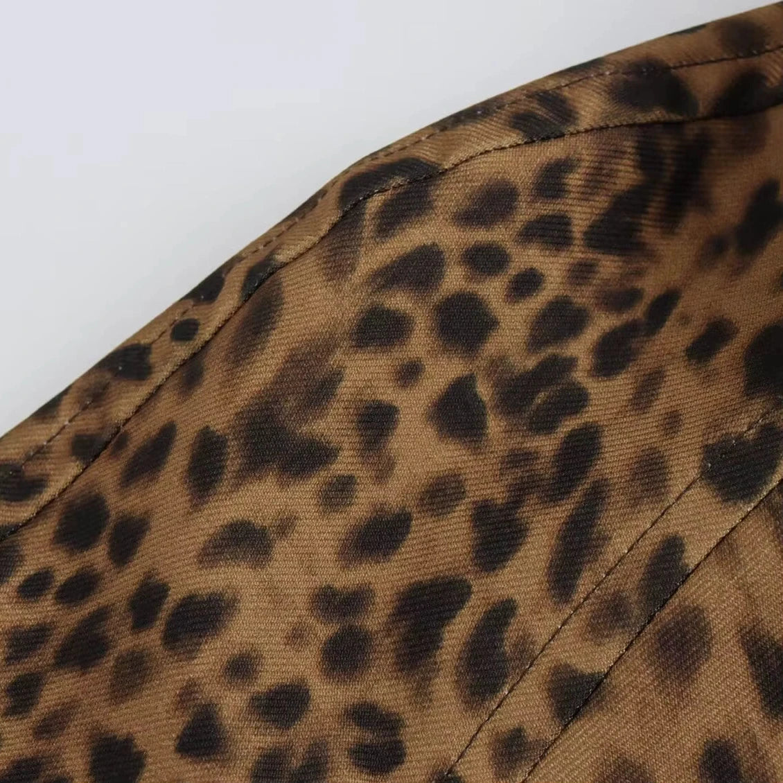 Mid-Length Women's Leopard Print Coat