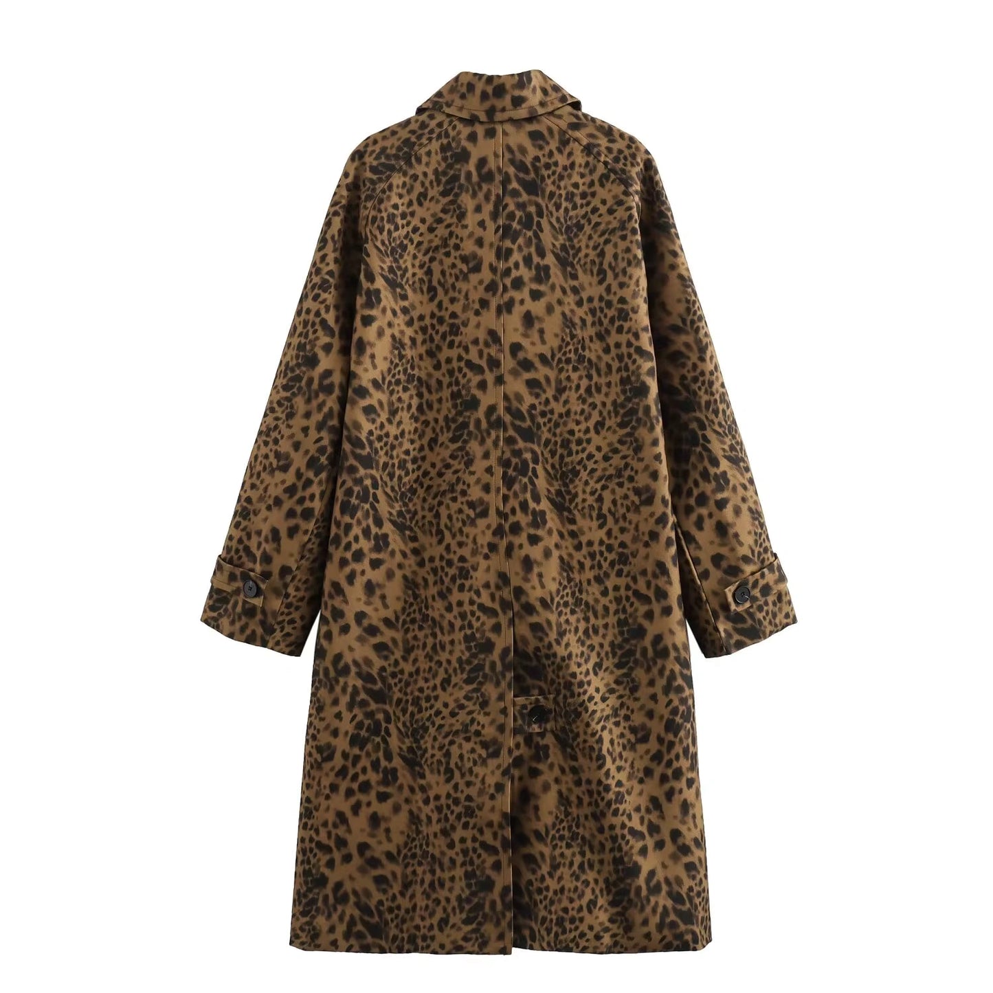 Mid-Length Women's Leopard Print Coat