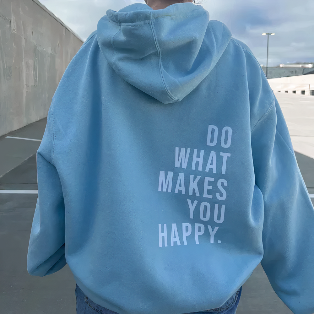 Sophie soft and elegant printed text hoodie sweatshirt