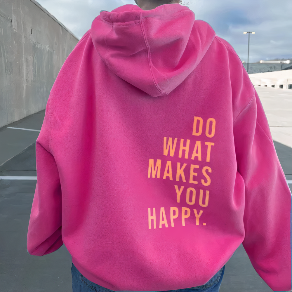 Sophie soft and elegant printed text hoodie sweatshirt