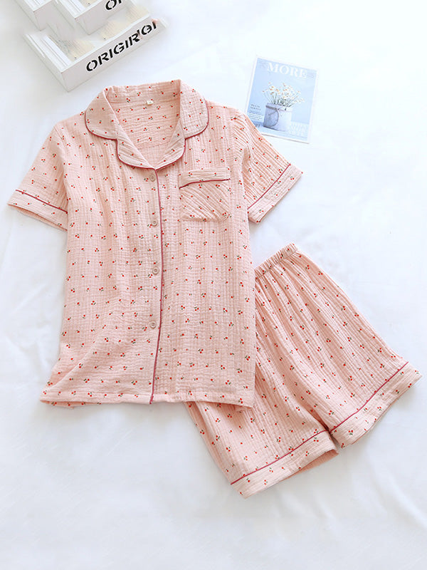 Chloé – Soft cotton pajama with cherry print