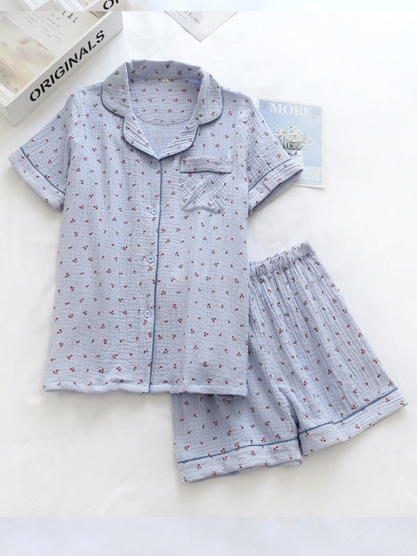 Chloé – Soft cotton pajama with cherry print
