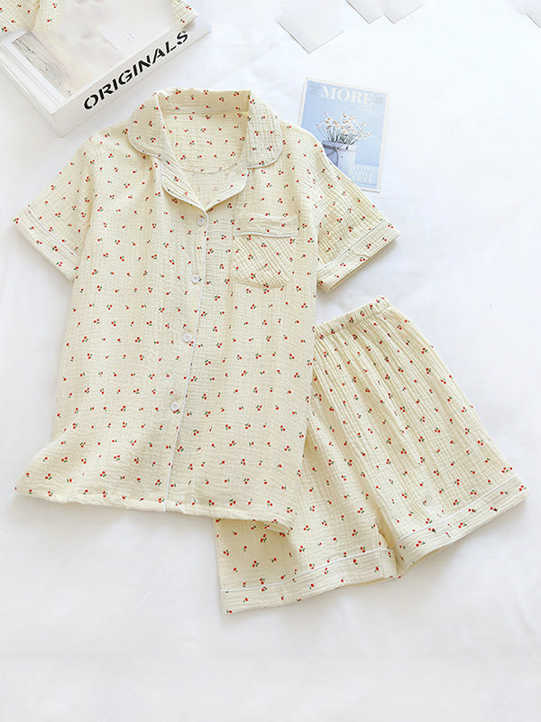 Chloé – Soft cotton pajama with cherry print