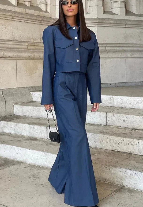 Women's denim streetwear set