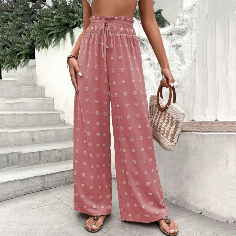 Women's Palazzo Pants - High Waist Ankle Length