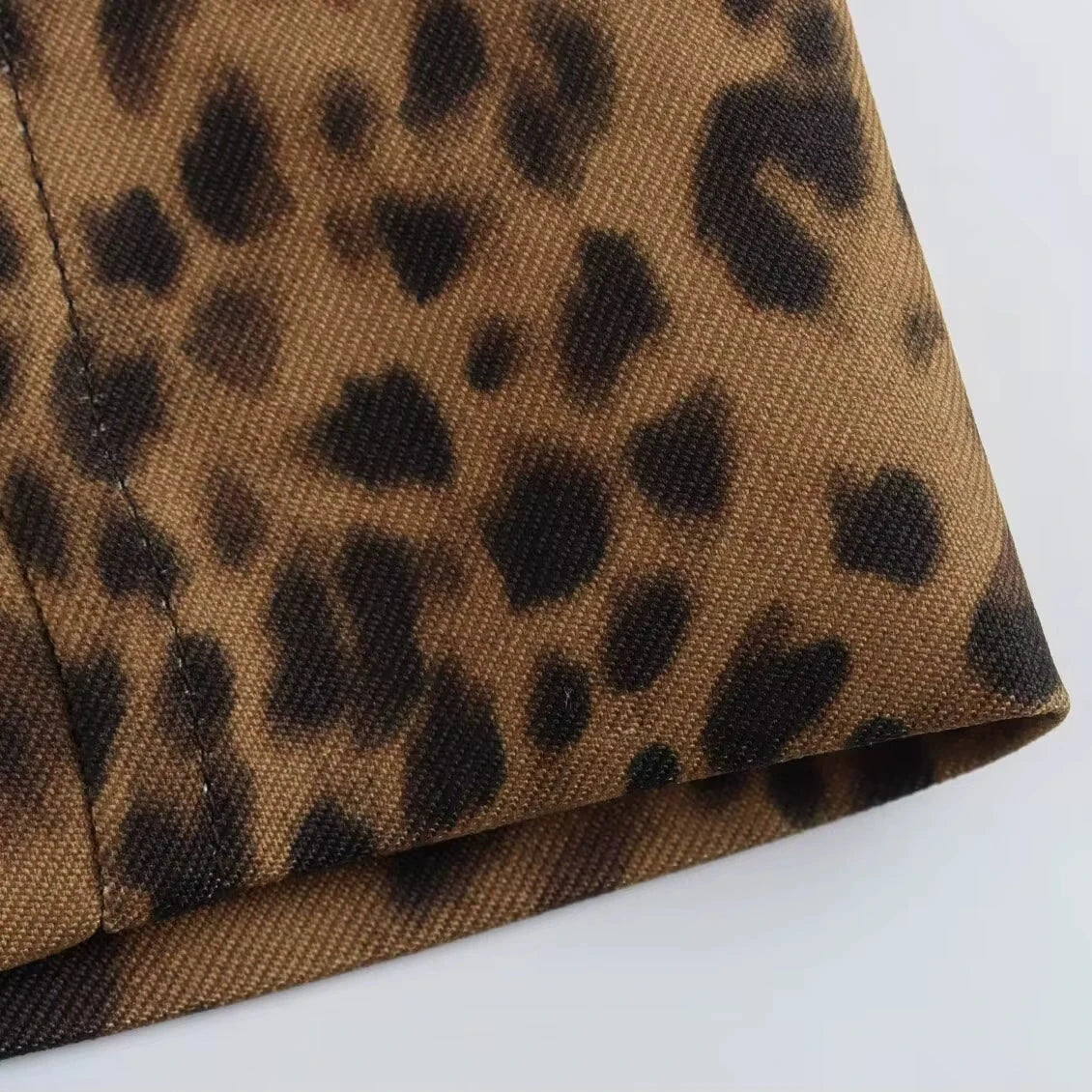 Mid-Length Women's Leopard Print Coat