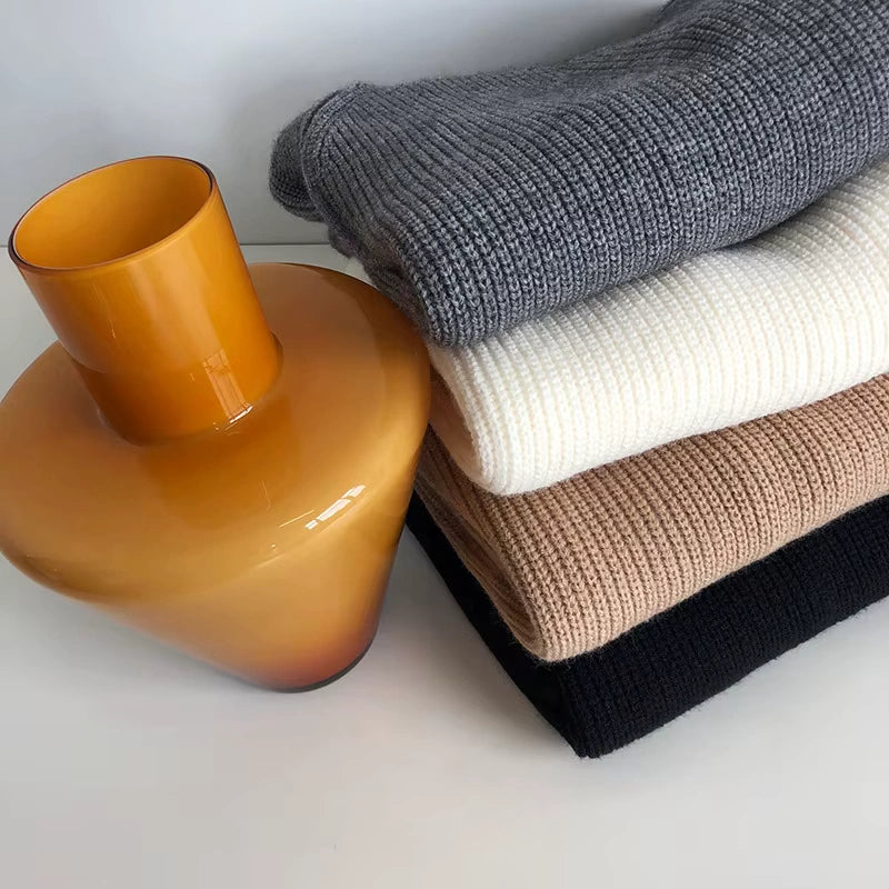 Women's Long Turtleneck Sweater with Zipper