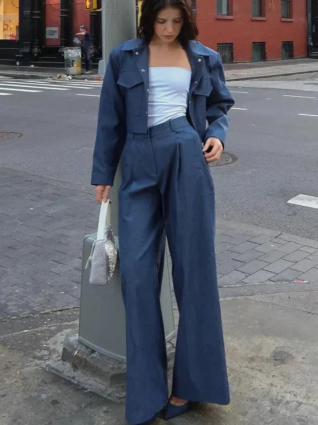 Women's denim streetwear set