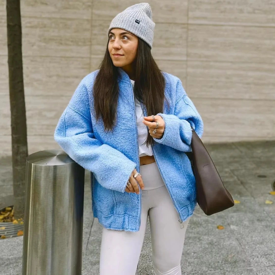 Oversized Zip Bomber Jacket