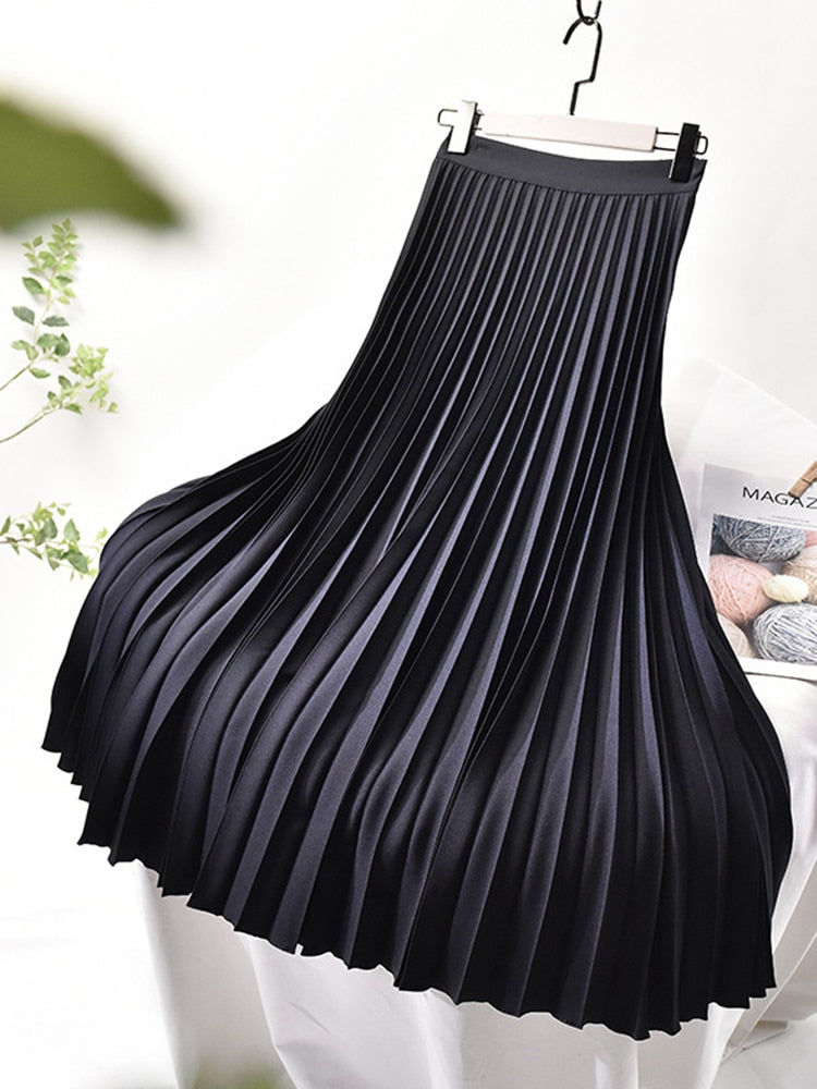 Emma Elegant Pleated High-Waisted Skirt
