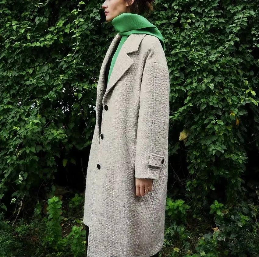 Long Herringbone Coat
