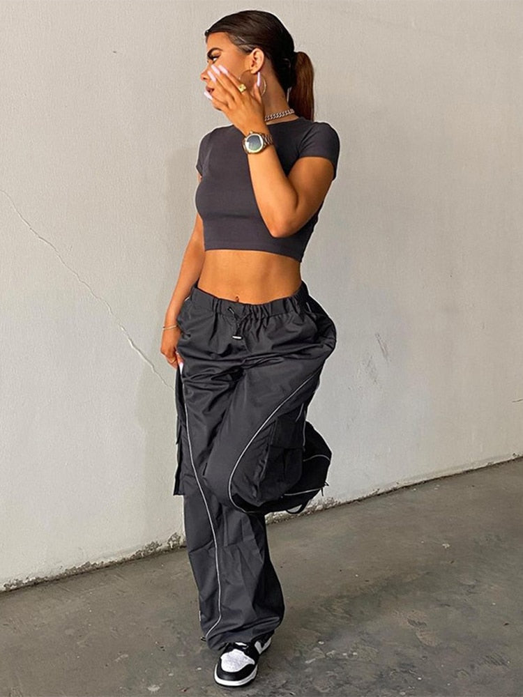 Women's Cargo Pants - Elastic Waistband
