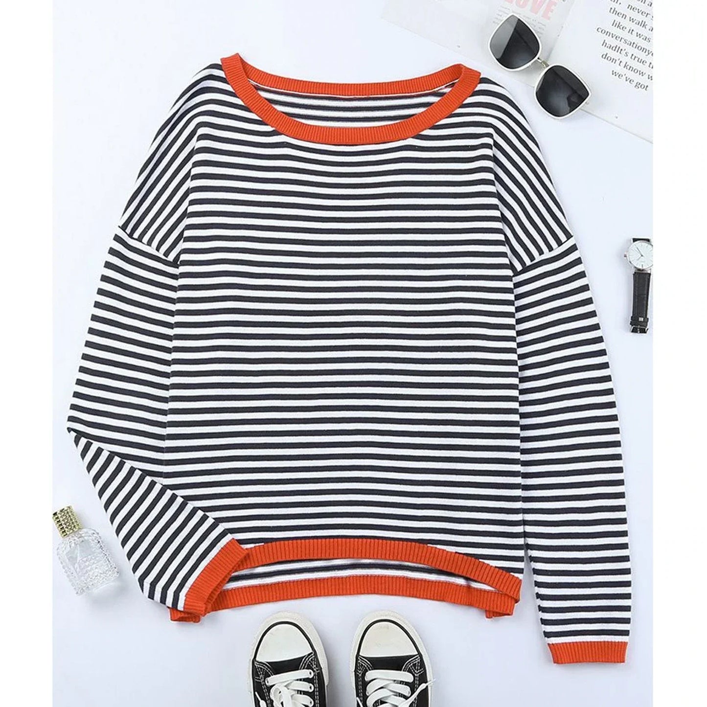 Sophie Elegant Striped T-shirt in Soft Cotton