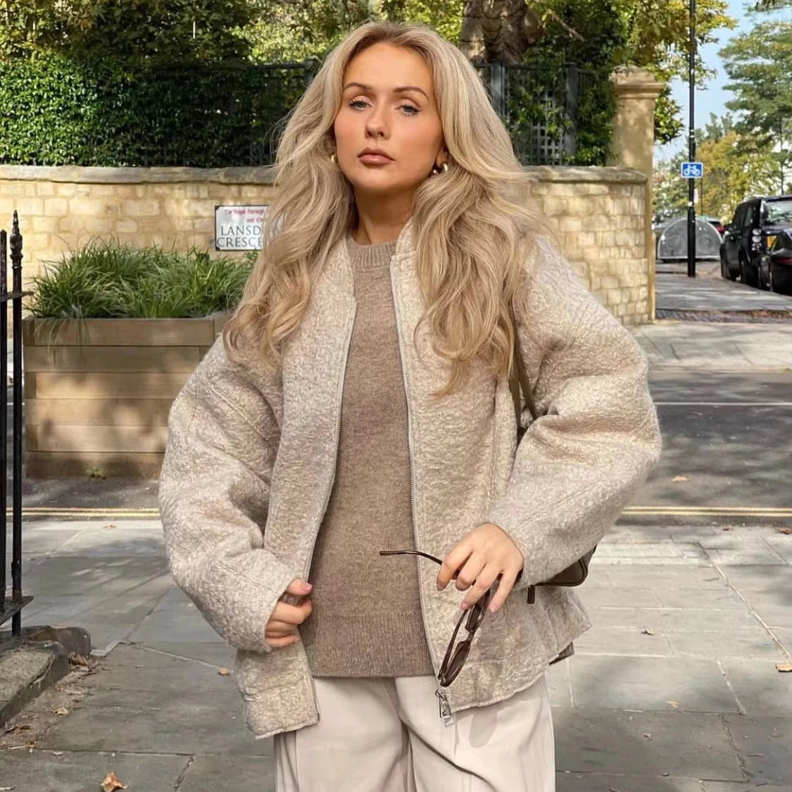 Oversized Zip Bomber Jacket