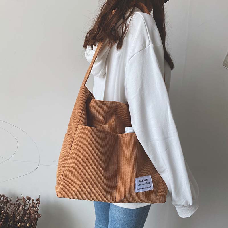 Sophie – Elegant Corduroy Shoulder Bag