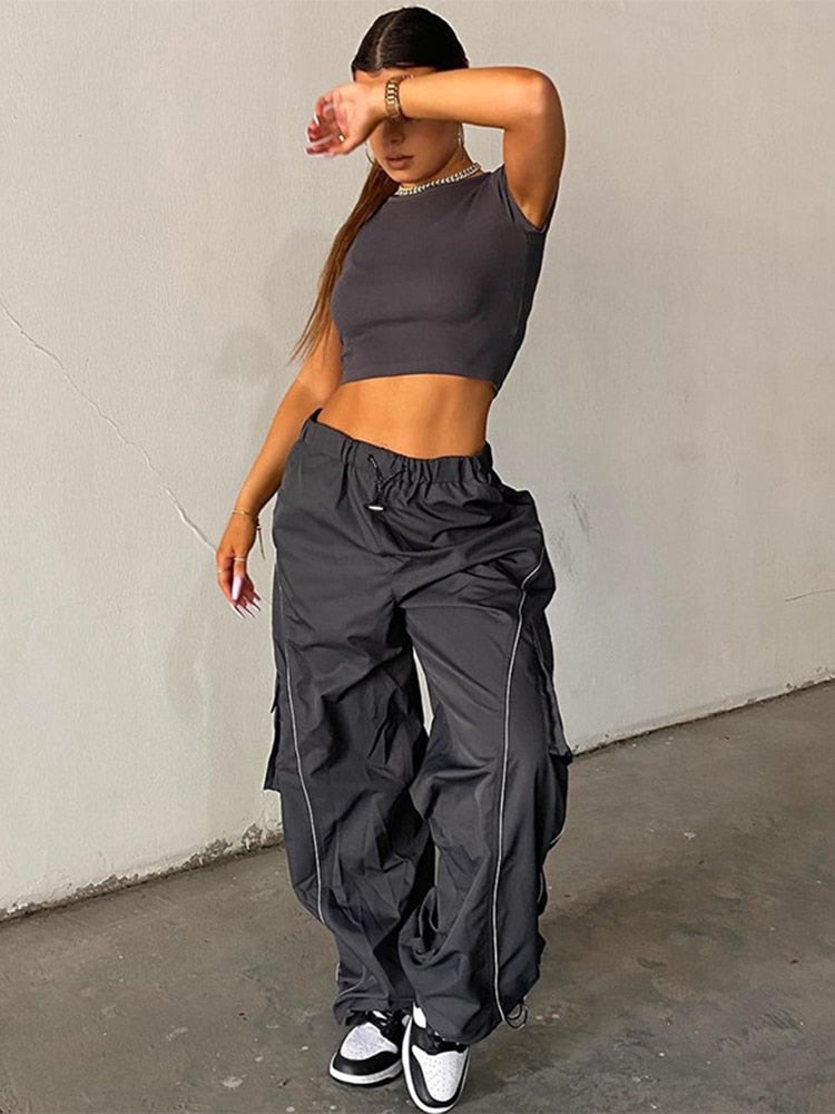 Women's Cargo Pants - Elastic Waistband