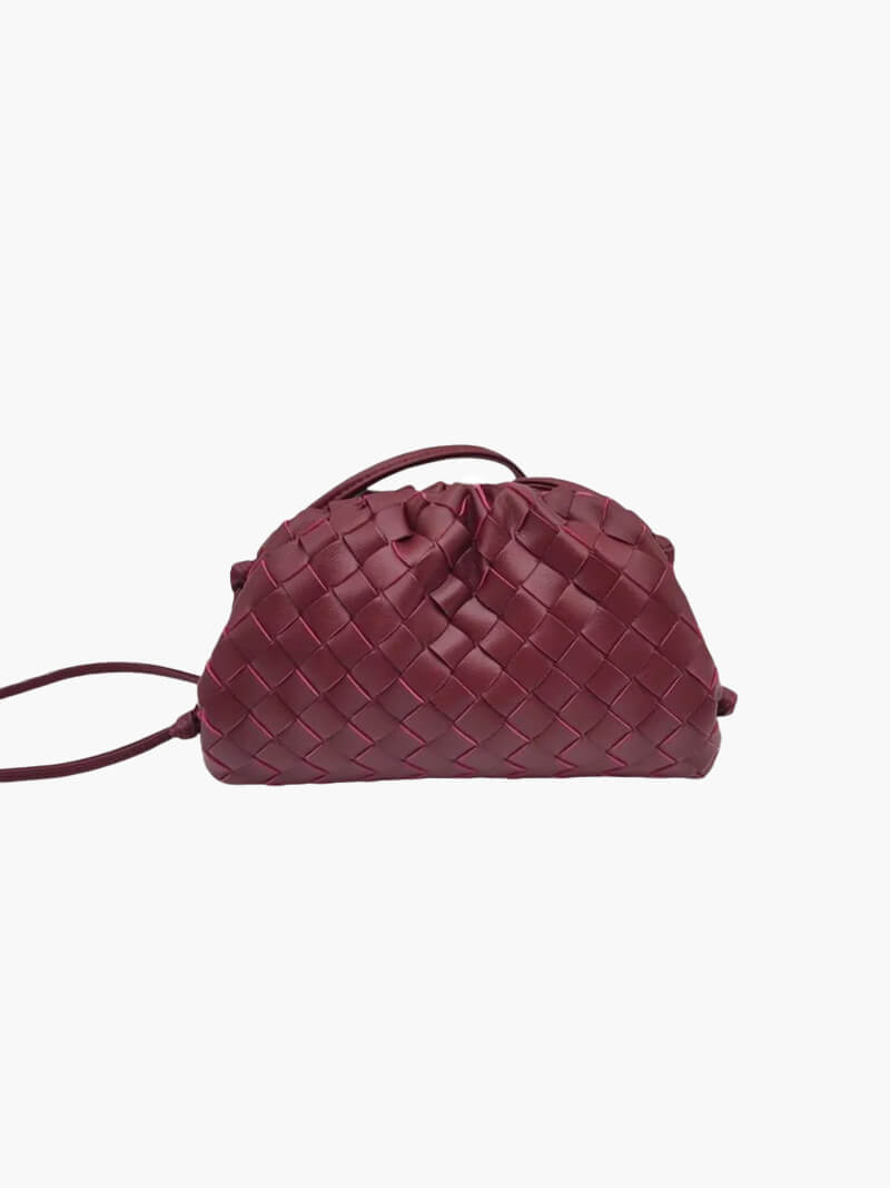 Emma – Elegant Mini Woven Clutch with Shoulder Strap