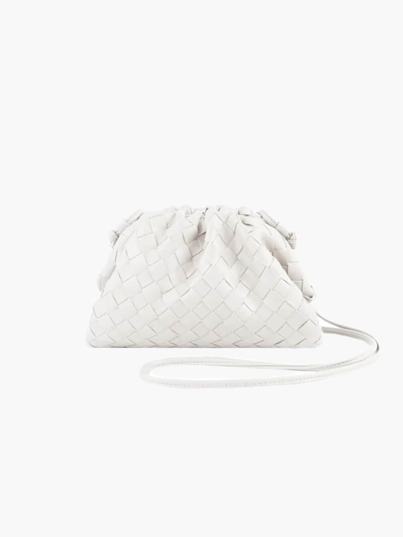 Emma – Elegant Mini Woven Clutch with Shoulder Strap